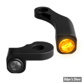 2 - CLIGNOS HEINZ BIKES - NANO SERIES LED TURN SIGNALS  - SOFTAIL M8 18UP - 2 FONCTIONS - CORPS NOIR / CABOCHON FUME - HBTSN-FL18-PL