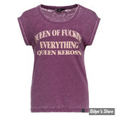 TEE-SHIRT - QUEEN KEROSIN - QUEEN OF EVERYTHING - PRUNE - TAILLE S