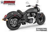 ECHAPPEMENT -  FREEDOM PERFORMANCE - INDIAN SCOUT 14UP - SHORTY 2 EN  1 - COMBAT - CHROME/ EMBOUT SCULPTE NOIR - IND00081