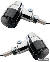 CLIGNOTANTS K&S TECHNLOGIES INCORPORATED - FORME : ROUND N°3 - CORPS ALUMINIUM CHROME - CABOCHON : FUME - DOUBLE FILAMENT