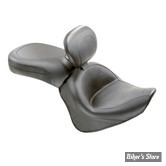 SELLE MUSTANG - TWO PIECE SEATS WIDE TOURING - AVEC DOSSIER -YAMAHA  650 V-STAR CLASSIC 98/10, SILVERADO 02/10 - LISSE - 16" X 12.5"