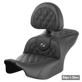 - SELLE SADDLEMEN - ROADSOFA LS - TOURING 2023UP - NOIR / COUTURES : GRIS - AVEC DOSSIER - 823-07-182B2