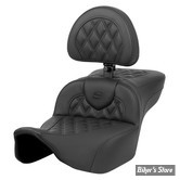 - SELLE SADDLEMEN - ROADSOFA LS  LATTICE STITCH - EXTENDED REACH SEAT - TOURING 2023UP - NOIR / COUTURES NOIR - AVEC DOSSIER - 823-07-184BR