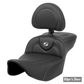 - SELLE SADDLEMEN - ROADSOFA CF - EXTENDED REACH SEAT - TOURING 2023UP - NOIR CARBON FIBER / COUTURES ARGENT - AVEC DOSSIER - 823-07-186BR
