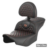 - SELLE SADDLEMEN - ROADSOFA™ HC - TOURING 2023UP - NOIR / COUTURES : ORANGE - AVEC DOSSIER - 823-07-189B3