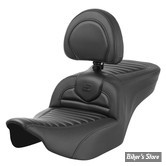 - SELLE SADDLEMEN - ROADSOFA™ CF - TOURING 2023UP - NOIR / CARBON FIBER LOOK - COUTURES : ARGENT - AVEC DOSSIER - 823-07-204B0