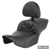 - SELLE SADDLEMEN - ROADSOFA CF TR - Carbon Fiber / Tuck 'n Roll -  EXTENDED REACH SEAT - TOURING 2023UP - NOIR CARBON FIBER - AVEC DOSSIER - 823-07-205B0