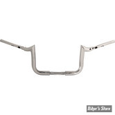 GUIDON 32mm SUR RISERS 25.40MM - HAUTEUR : 25.40CM / 10" - LA CHOPPERS - Grande Prime Ape Hanger - 38MM / 1"1/2 - FLHX 23UP - CHROME - LA-7376-10