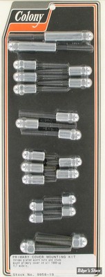 ECLATE I - PIECE N° 70 - KIT VISSERIE DE CARTER PRIMAIRE EXTERNE - TOURING 99/06 - OEM 4718A / 4740A / 940 / 961 - ACORN / CHROME - 9958-19