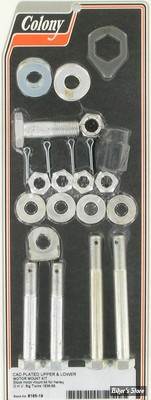 ECLATE J - PIECE N° 12 - KIT VISSERIE DE SUPPORT MOTEUR - KNUCKLEHEAD 36/39 - OEM 24791-36 / 4435W / 7775 / 4660 / 6520 / 7825 - HEXAGO - ZINC - COLONY - 8165-19