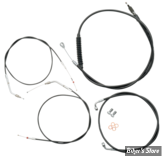 +10" - KIT CABLES ET DURITE DE FREIN DE GUIDON RALLONGES - SPORTSTER 99/03 - LA CHOPPERS - STANDARD - NOIR - LA-8300KT-08B