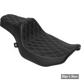SELLE DRAG SPECIALTIES - Performance Predator III Extended Reach - TOURING 2023UP - FINITION : DOUBLE DIAMOND NOIR  / COUTURES : ARGENT - 4706C