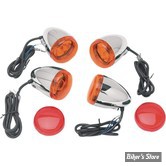 ECLATE K - PIECE N° 07 - CLIGNOTANTS AVANT / ARRIÈRE - CHRIS PRODUCT - AMPOULE DOUBLE FILAMENT - CORPS : CHROME / CABOCHON : ORANGE & ROUGE - 8503