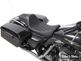 SELLE DRAG SPECIALTIES - PREDATOR III - EXTENDED REACH - TOURING 97/07 - DOUBLE DIAMOND NOIR / COUTURES : ARGENT - 08011370