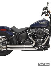 ECHAPPEMENT - BASSANI - SOFTAIL FLSL SLIM  /  FAT BOB / FXBB STREET BOB /  FXLR LOW RIDER - SLASH CUT PRO-STREET - CHROME