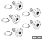 ECLATE DF - PIECE N° 02A - KIT VISSERIE DE DISQUE AVANT (JANTE A BATONS) - OEM 3762M - TITANIUM FLOATING ROTOR HARDWARE - ARLEN NESS - HOLESHOT POLISH - 300-920