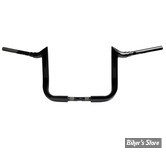 GUIDON 38mm SUR RISERS 25.40MM - HAUTEUR : 30.50CM / 12" - LA CHOPPERS - Grande Prime Ape Hanger - 38MM / 1"1/2 - FLHX 23UP - NOIR BRILLANT - LA-7376-12B