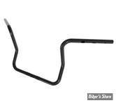 GUIDON 32mm SUR RISERS 25.40MM - HAUTEUR : 35.50CM / 14" - MAGNUM - 1-1/4" Caliber Handlebar - Ape Hanger / Bagger - 32MM / 1 1/4" - FLHX 23UP - NOIR BRILLANT - 4HB-2214