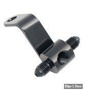 REPARTITEUR / CORPS DE CONTACTEUR DE FREIN ARRIERE - GOODRIDGE - 1/8" NPT > AN3 3/8"-24 X 2 - SOFTAIL/FLHS - NOIR - MCHD-015BK