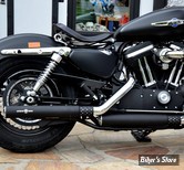 SILENCIEUX - BSL - SPORTSTER 14/16 - Gun Smooth Drilled Slip On Mufflers Drilled End Cap - NOIR - BSL700505