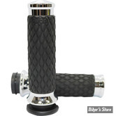 POIGNEES AVON -  DIAMOND CUSTOM CONTOUR AIR SS - NOIR / EMBOUT : DOMED / CHROME - DIA-60-CH