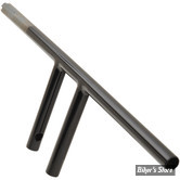 GUIDON CUSTOM - DRAG SPECIALTIES - T-BAR STRAIGHT - HAUTEUR : 6" - AVEC EMPREINTES / TBW  - NOIR BRILLANT