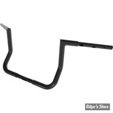 GUIDON 32mm SUR RISERS 25.40MM - HAUTEUR : 25.40CM / 10" - MAGNUM - Crusader Square Top Handlebar - 32MM / 1 1/4" - FLHX 23UP - NOIR BRILLANT - 4HB-2810