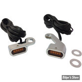 1 - CLIGNOS DRAG SPECIALTIES - LED Handlebar Marker Lights - TOURING 09/16 / SOFTAIL 15/23 - CORPS : CHROME / CABOCHON : ORANGE - L22-0232CAENU