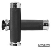 POIGNEES - AVON - CUSTOM CONTOUR GRPS - INDIAN 18UP - 1" - NOIR / CHROME - IN-TO-CC-85-CH