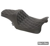 SELLE DRAG SPECIALTIES - PREDATOR III SEAT - TOURING 08UP - DOUBLE DIAMOND / NOIR / COUTURES : ARGENT - 0801-1115