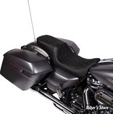 SELLE DRAG SPECIALTIES - Performance Predator 2-Up Seat - TOURING 08UP - DOUBLE DIAMOND NOIR - COUTURES : NOIR - 0801-1500