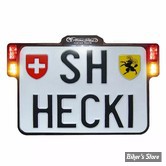 - SWITZERLAND - SUPPORT DE PLAQUE D'IMMATRICULATION - HEINZ BIKE - SLIP-INN À LED 3 FONCTIONS - FORMAT : 180 X 140 MM - NOIR - HBKZ2.0-MB-3TS-CH