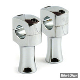 Risers CUSTOM - SQUARE STYLE - Domed - MCS - 3" - CHROME