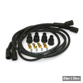 Ø  7.0MM - FILS DE BOUGIES UNIVERSEL - DYNATEK - 7MM SPARK PLUG WIRE SET - ANGLE : 135° - COULEUR : NOIR - DW-600