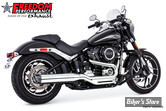 SILENCIEUX - FREEDOM PERFORMANCE - SOFTAIL MILWAUKEE EIGHT 18UP FLSB - RACING - CHROME / EMBOUTS : NOIR SULPTE - HD00905