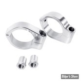 AV / KIT DE DEPLACEMENT DE CLIGNOTANTS AVANT - POUR TUBES DE FOURCHE DE 39MM - MOTONE - CHROME - PXN039W