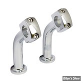 RISERS MCS - HAUTEUR : 127MM - Risers CUSTOM - SQUARE STYLE - DOMED - MCS - 5" - PULLBACK - CHROME