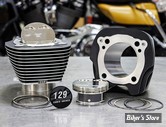 ECLATE G - PIECE N° 08 - KIT DE CONVERSION 107" EN 129" / 2113 CC - MILWAUKEE EIGHT 17UP - S&S - BIGBORE KIT - noir texturé avec ailettes polie - 910-0843