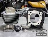 ECLATE G - PIECE N° 08 - KIT DE CONVERSION 114" EN 132" - MILWAUKEE EIGHT 17UP - S&S - BIGBORE KIT - noir texturé avec ailettes polies - 910-0845