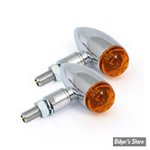 CLIGNOTANT A LEDS - MICRO BULLET - MICRO BULLET LED TURN SIGNALS - LED - CORPS : CHROME - CABOCHON : ORANGE
