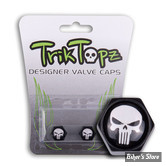 BOUCHONS DE VALVE TRIK TOPZ - BLOCK SKULL - NOIR/BLANC