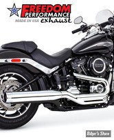 SILENCIEUX - FREEDOM PERFORMANCE - SOFTAIL MILWAUKEE EIGHT 18UP FLSB - EAGLE - CHROME / EMBOUTS : CHROME - HD00916