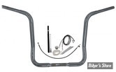 KIT DE MONTAGE EZ INSTALL GUIDON / CABLAGE - FAT BAGGERS INC - ROUND TOP 32MM / 1"1/4 - FLHT/K / FLHX/S/SE/ST / FLHTCUTG/SE 2021UP - HAUTEUR : 40.50 CM - CHROME