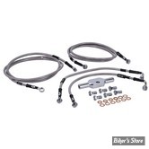 - DURITE DE FREIN AVANT - TOURING FLHT / FLHR / FLHX / FLTR 08/13 - LONGUEUR : +000 "- OEM 43350-08 - GOODRIDGE - INOX - HD0102-4FC-CL