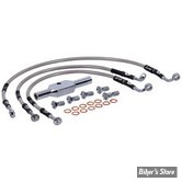 - DURITE DE FREIN AVANT - V-ROD VRSCA 01/05 - LONGUEUR : +000 - 2 DISQUES - OEM 44454-01C / 44454-01 - GOODRIDGE - INOX - HD0054-3FC-CL