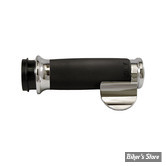 - POIGNEES AVON - AVON CUSTOM CONTOUR GRIPS - TIRAGE ELECTRONIQUE - NOIR / EMBOUT : CHROME / THROTTLE BOSS