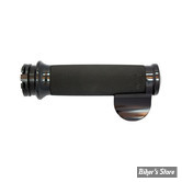 POIGNEES AVON - AVON CUSTOM CONTOUR GRIPS - NOIR / EMBOUT : NOIR / AVEC THROTTLE BOSS