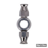 RACCORD DE DURITE A SERTIR - BANJO 3/8" - DOUBLE CONNECTION - 0° - COURT - INOX - 5095-03C
