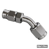 RACCORD - DURITE A SERTIR SUR RACCORD AN3 3/8"-24 FEMELLE - CONCAVE -  45° - INOX - 6046-03C