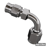 RACCORD - DURITE A SERTIR SUR RACCORD AN3 3/8"-24 FEMELLE - CONCAVE -  90° - INOX - 6091-03C